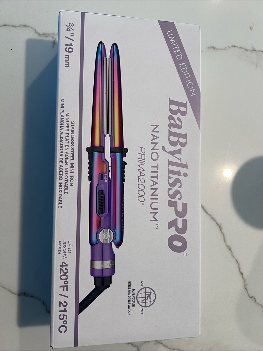 BaBylissPRO Nano Titanium Prima2000 Mini Flat Iron - Iridescent Purple